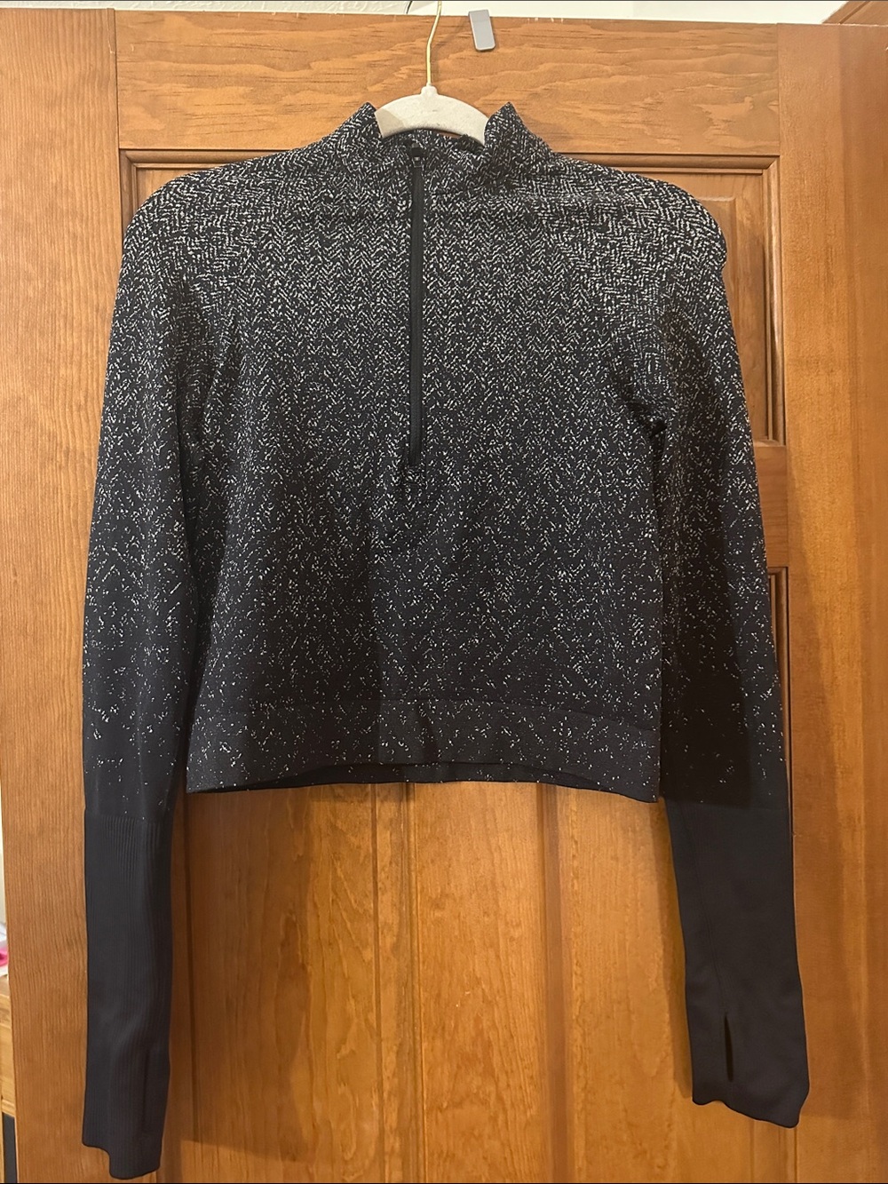Women's Black Heather Half-Zip LuluLemon crop